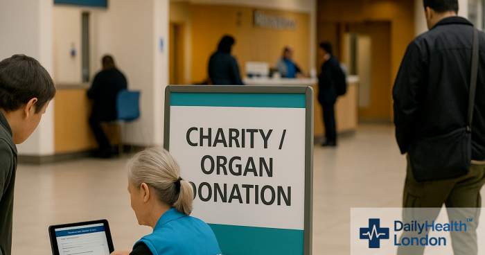 Hospital charity kiosk hosts organ donation sign-ups